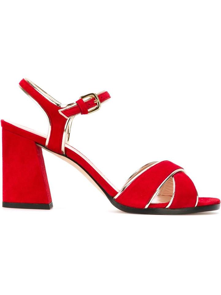 Stuart Weitzman Heeled Sandals, Women's, Size: 39, Red, Suede/leather