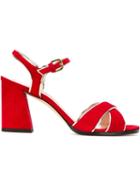 Stuart Weitzman Heeled Sandals, Women's, Size: 39, Red, Suede/leather
