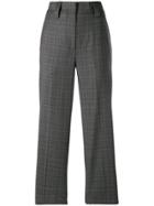 Erika Cavallini Cropped Checked Trousers - Grey