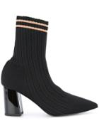 Marc Cain Rib Knit Sock Ankle Boots - Black