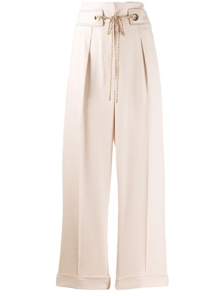 Peter Pilotto Cord Detail Silk Trousers - Neutrals