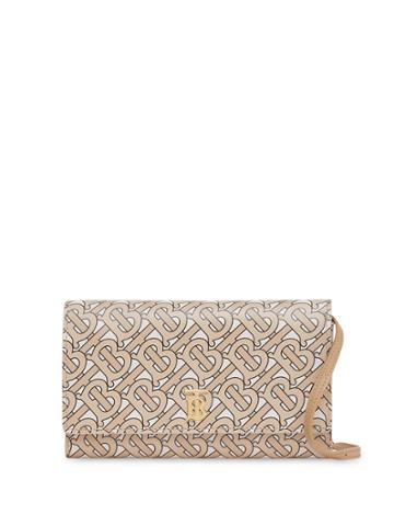 Burberry Tb Monogram Clutch - Neutrals