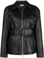 Opening Ceremony Faux Leather Belted Jacket - Black