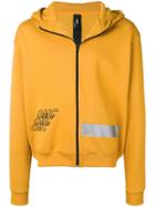Omc Logo Embroidered Zipped Hoodie - Yellow & Orange