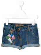 Zadig & Voltaire Kids Ice Cream Appliqué Denim Shorts, Girl's, Size: 10 Yrs, Blue