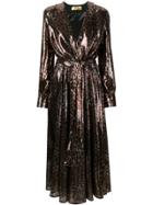 Msgm Leopard Print Sequin Dress - Brown