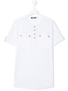 Balmain Kids Teen Button T-shirt - White