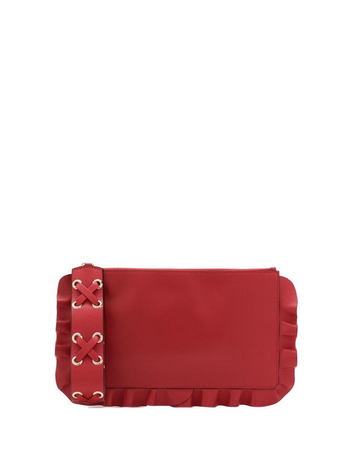 Red Valentino Red(v) Rock Ruffles Clutch