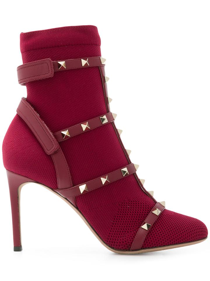 Valentino Valentino Garavani Rockstud Bootie - Pink & Purple