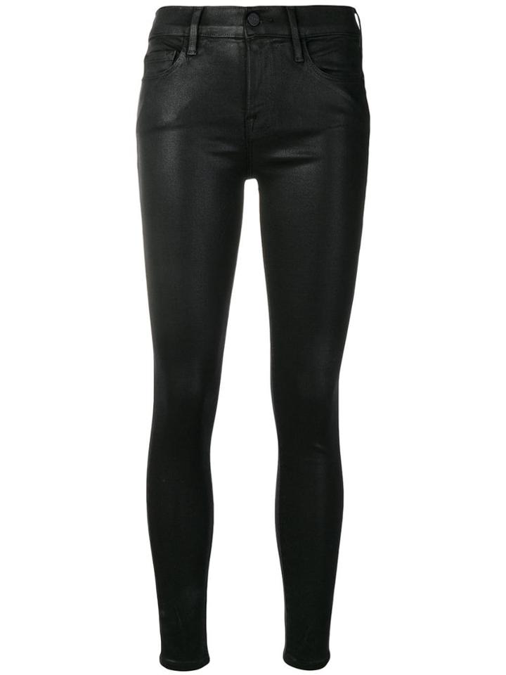 Frame Denim Le Skinny De Jeanne Coated Jeans - Black