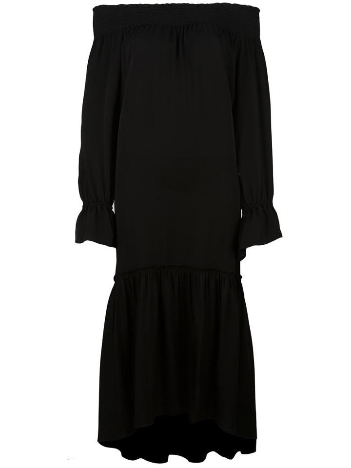 Theory Off-shoulders Shift Dress, Women's, Size: Xs, Black, Silk