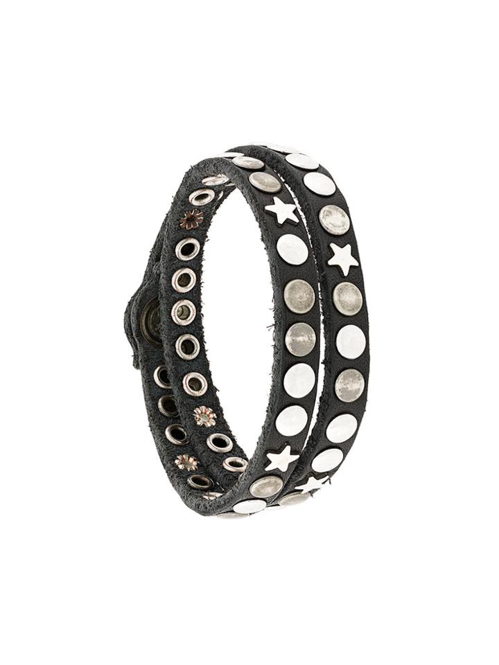 Htc Hollywood Trading Company Studded Cuff Bracelet - Black