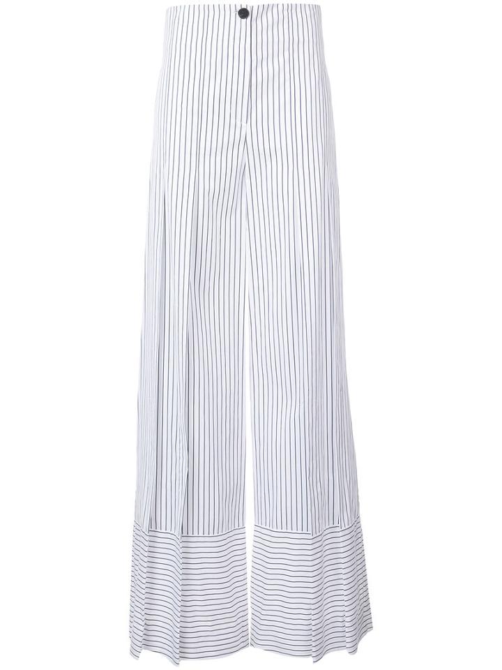 Tome - Wide-legged Striped Trousers - Women - Cotton - 6, Black, Cotton