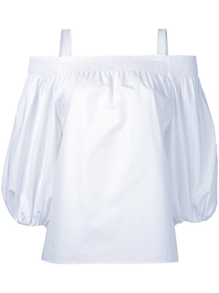 Astraet Balloon Trim Top, Women's, White, Cotton