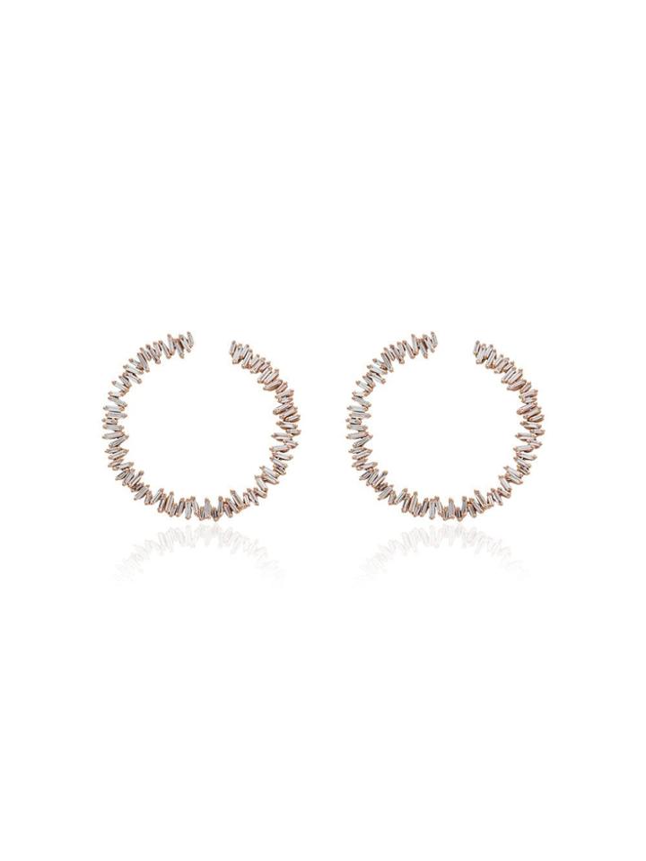 Suzanne Kalan Rainbow Fireworks Spiral Hoop Earrings - Gold
