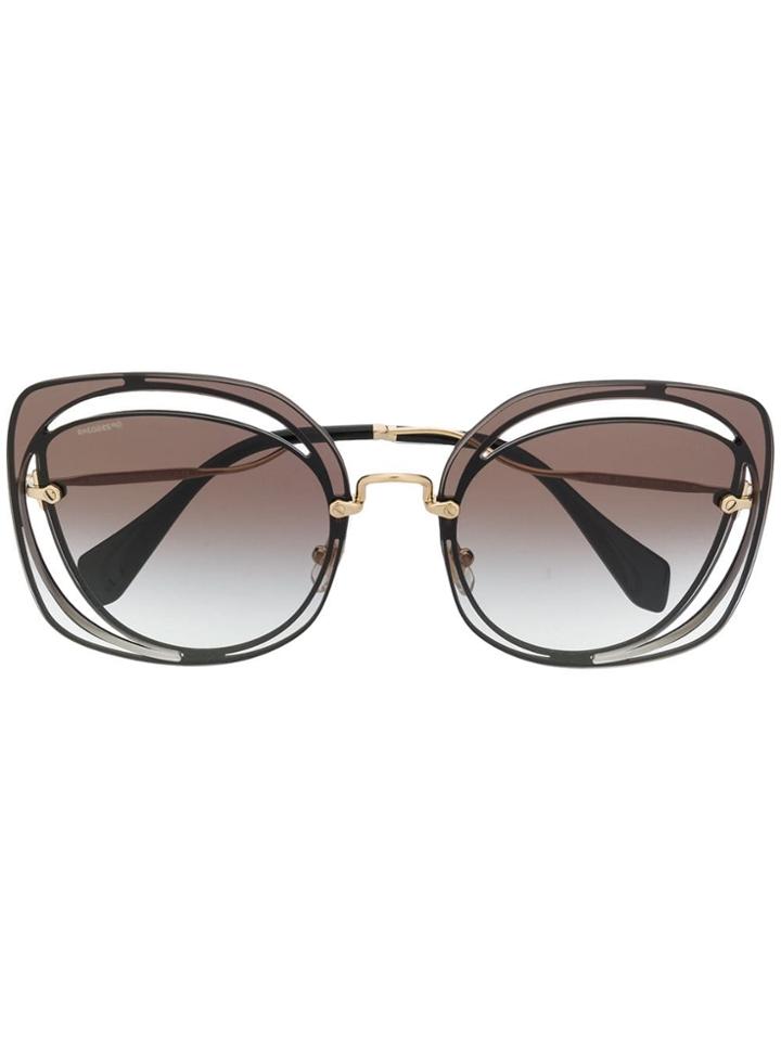 Miu Miu Eyewear Scenique Cut-out Sunglasses - Gold