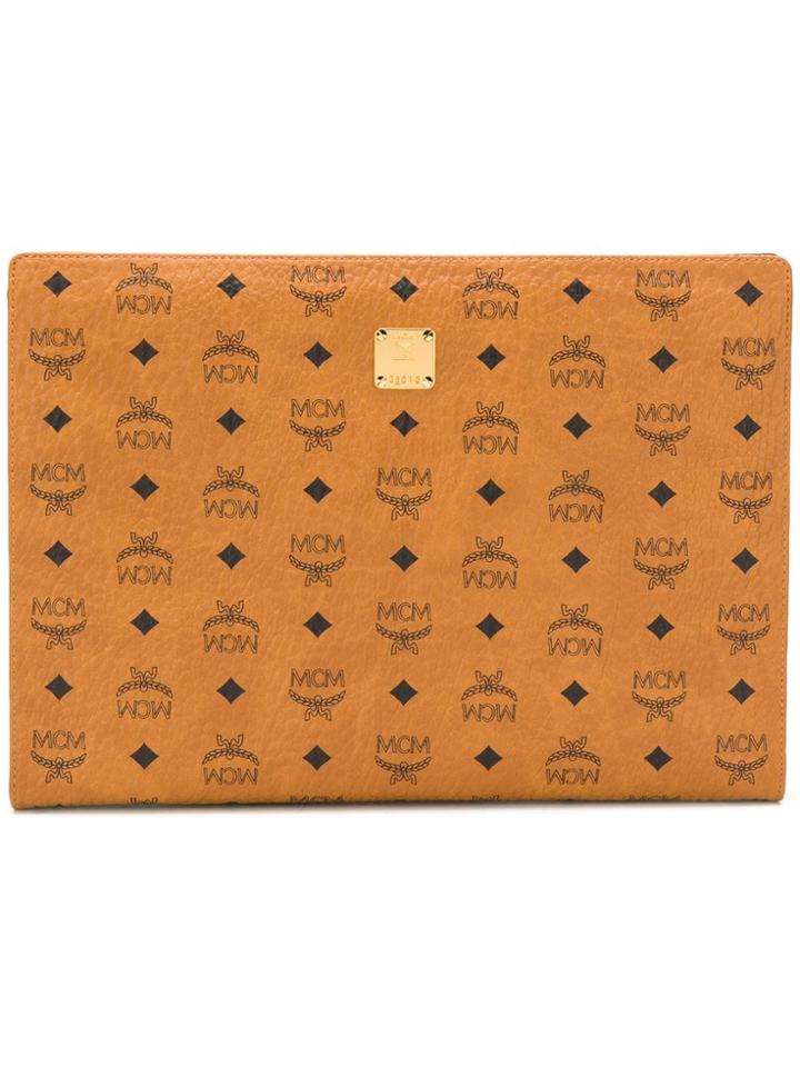 Mcm Logo Clutch Bag - Brown
