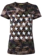 Valentino Camouflage And Star Print T-shirt, Women's, Size: Large, Cotton