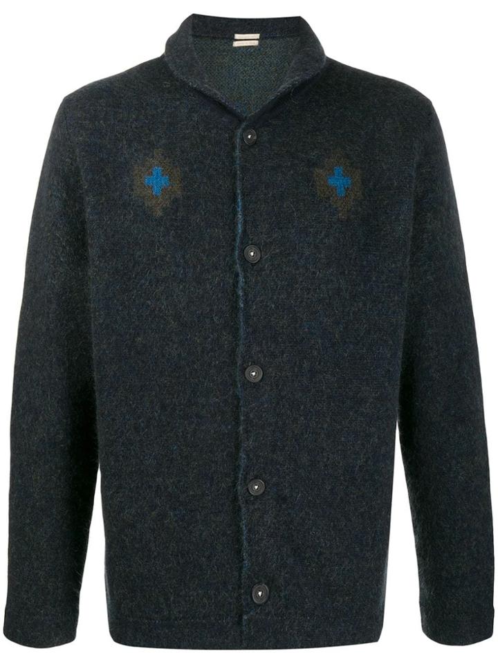 Massimo Alba Aztec Pattern Cardigan - Blue