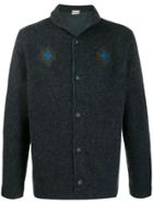 Massimo Alba Aztec Pattern Cardigan - Blue