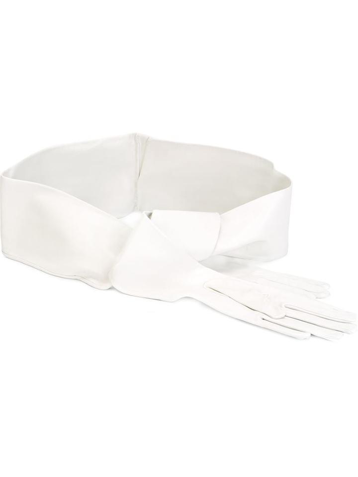 Dolce & Gabbana Gloves Belt, Women's, White, Calf Leather