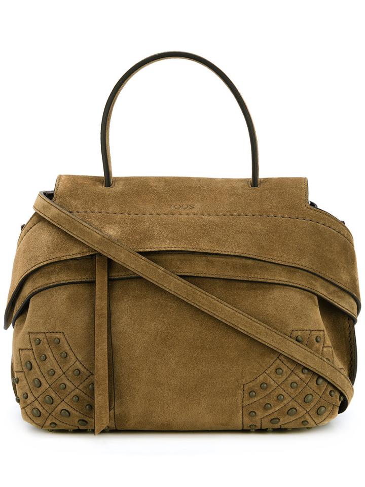 Tod's Small Wave Bag, Women's, Green, Calf Leather