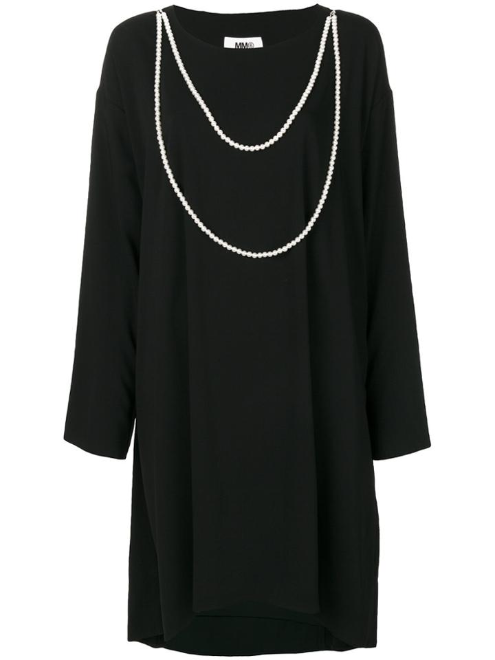 Mm6 Maison Margiela Oversized Draped Dress - Black