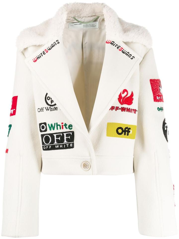 Off-white Multi Logo Cropped Jacket - Neutrals