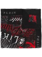 Printed Scarf - Women - Silk - One Size, Black, Silk, Philipp Plein