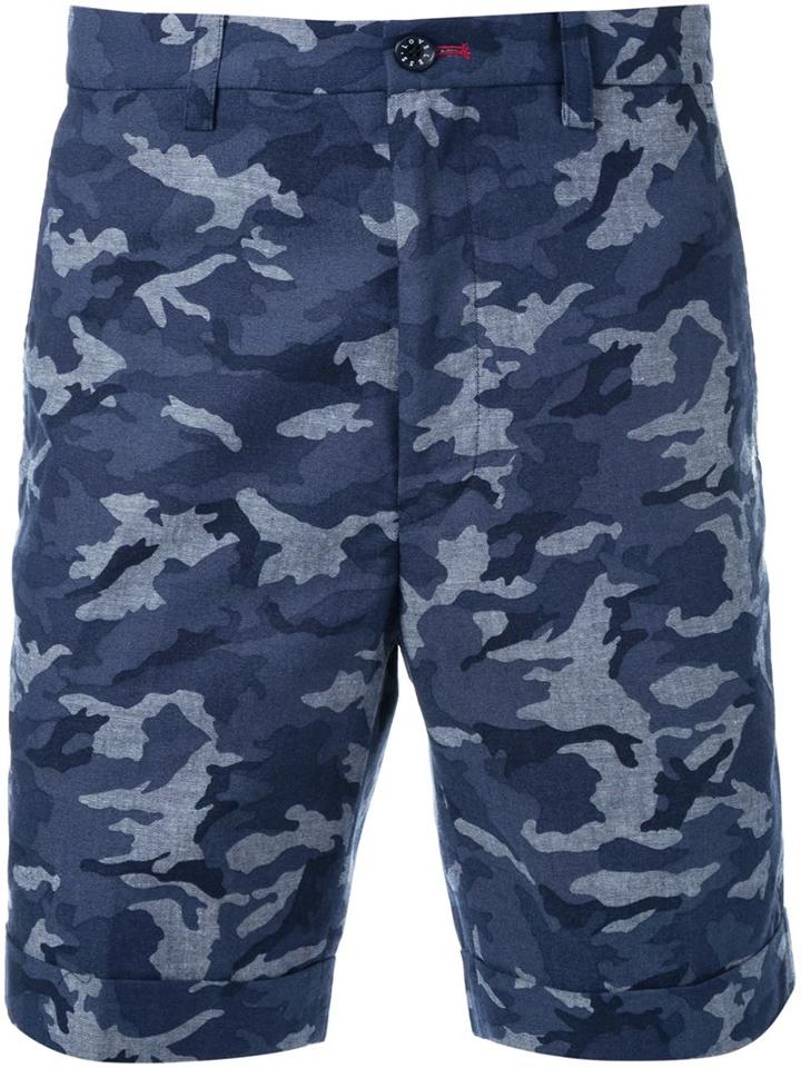 Loveless Camouflage Print Shorts, Men's, Size: 1, Blue, Cotton