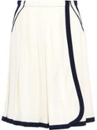 Prada Pleated Skirt With Contrasting Trim - White