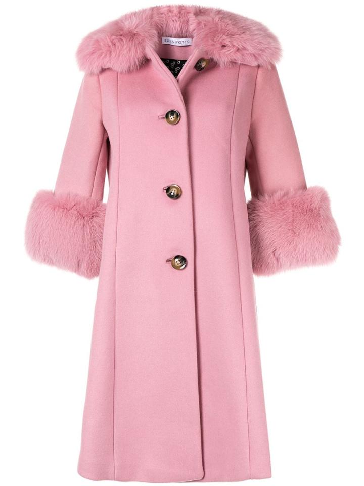 Saks Potts Single Breasted Wool Coat - Pink