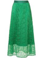 H Beauty & Youth Floral Lace Skirt - Green