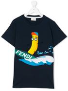 Fendi Kids Teen Printed T-shirt - Blue