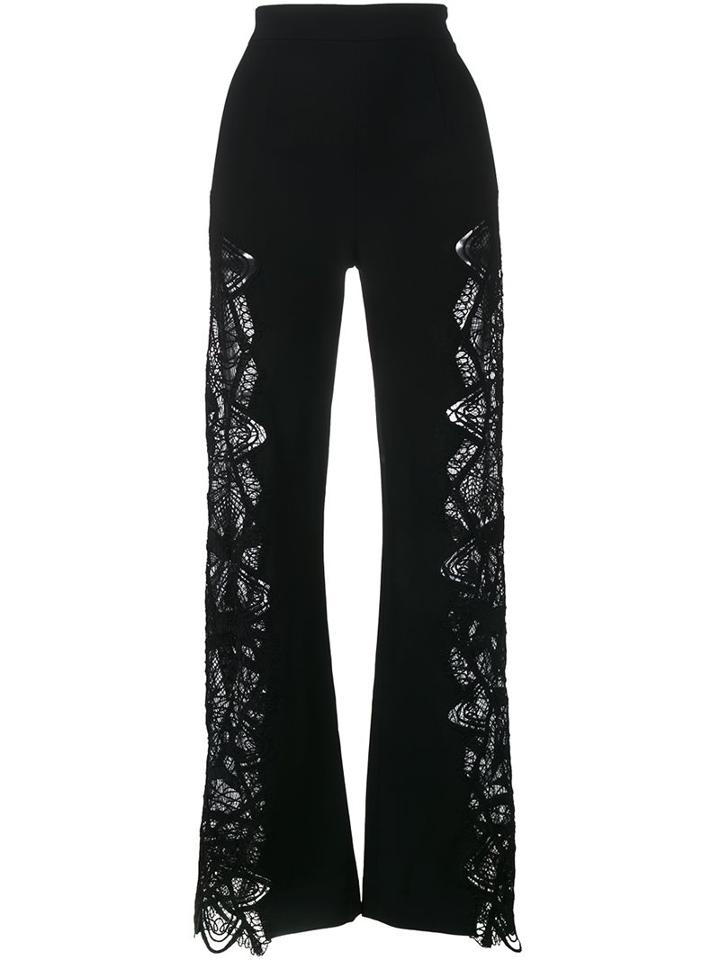 Jonathan Simkhai Lace Panel Trousers, Women's, Size: 10, Black, Nylon/polyester/spandex/elastane/viscose