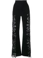 Jonathan Simkhai Lace Panel Trousers, Women's, Size: 10, Black, Nylon/polyester/spandex/elastane/viscose