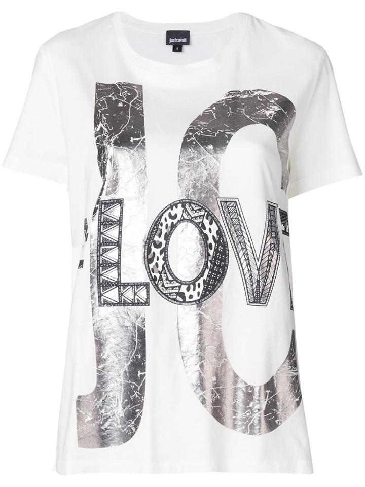Just Cavalli Metallic Print T-shirt - White