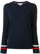 Tommy Hilfiger V-neck Lightweight Jumper - Blue