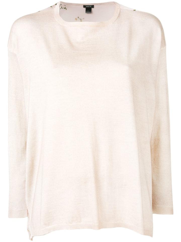 Avant Toi Floral Back Jumper - Pink