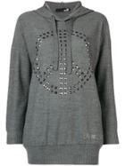 Love Moschino Studded Hooded Sweater - Grey