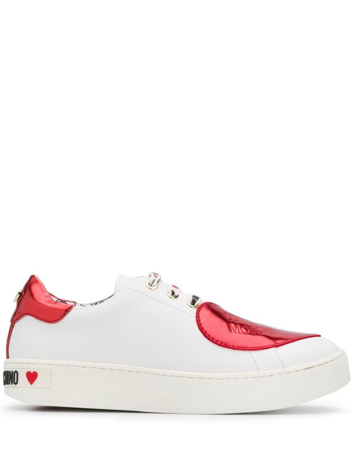 Love Moschino Heart Appliqué Logo Sneakers - White