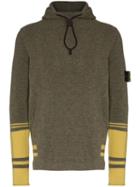 Stone Island Striped Knitted Hoodie - Green