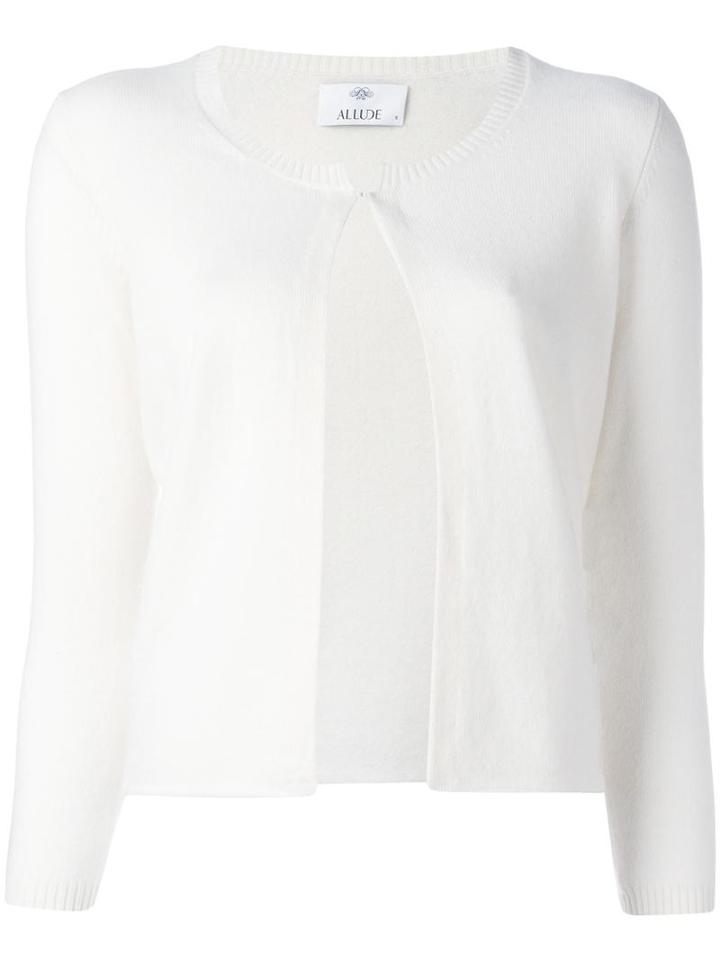 Allude Open Front Cardigan, Women's, Size: Medium, White, Cashmere