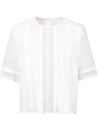Giambattista Valli Broderie Anglaise Blouse, Women's, Size: 38, White, Silk