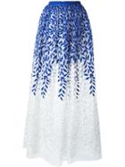 Christian Pellizzari Embroidered Skirt, Women's, Size: 40, Blue, Cotton/acetate/polyester