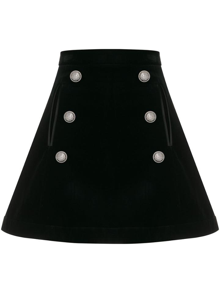 Balmain Buttoned High-waisted Skirt - Black