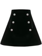 Balmain Buttoned High-waisted Skirt - Black