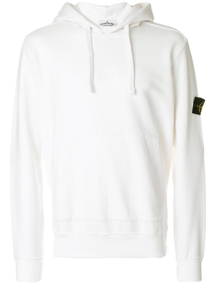 Stone Island Straight Fit Hoodie - White