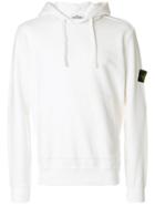 Stone Island Straight Fit Hoodie - White