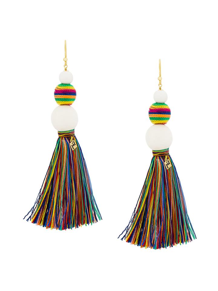 Rosantica Fringed Drop Earrings - White